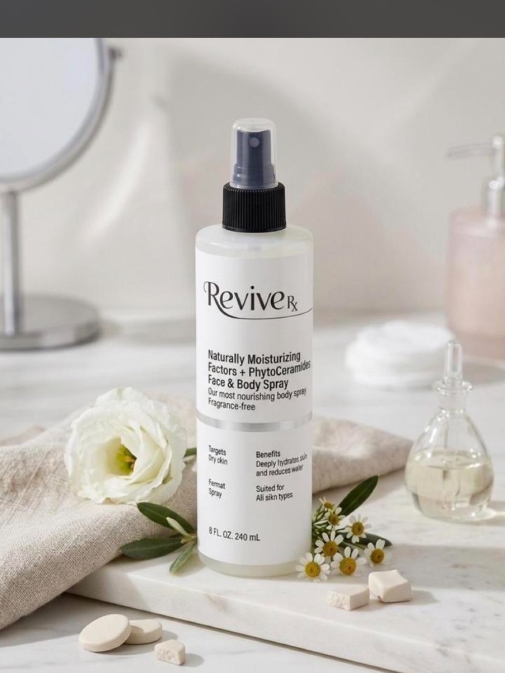 Naturally Moisturizing Face & Body Spray - White